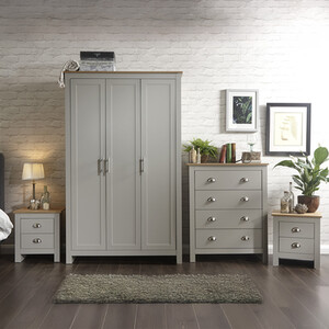 Lancaster Four Piece Bedroom Set - Grey by GFW