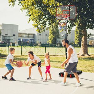 SPORTNOW Kids Adjustable Basketball Hoop and Stand with Wheels, 1.8-2m by SPORTNOW