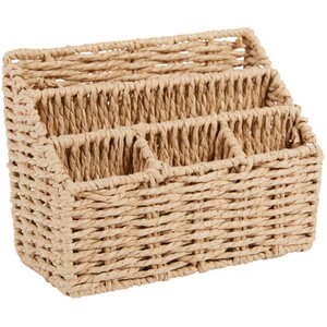 Rattan Desk Organiser - Brown