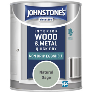 Johnstone's Interior Wood and Metal Quick Dry Eggshell Paint - Natural Sage / 750ml by Johnstone's