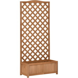 Outsunny Garden Wooden Planter Box with Trellis by Outsunny