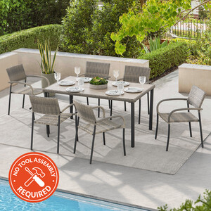 Matara 6 Seater Dining Set - Grey