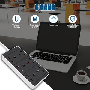 6 Way 5 Meter Extension Lead - Black by BriStar