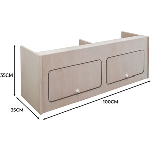 Overhead Camper Van Cabinets - Natural / Plain / 100 x 35 x 35 cm by Monster Shop