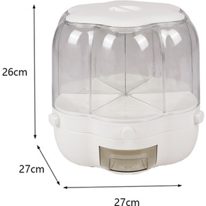 Food Dispenser Cereal Storage Container - White by Livingandhome