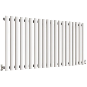 Oval Column Horizontal Designer Radiators - White / 1180mm / 56mm
