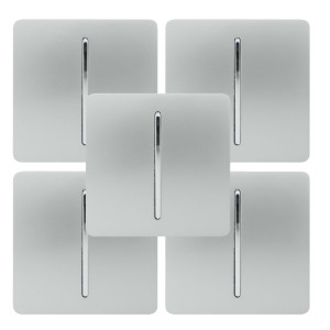 1 Gang 2 Way 10Amp Screwless Long Rocker Switch - Silver / 5 by Trendiswitch