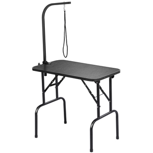 Pet Foldable Grooming Table with Loop Noose - Black by Yaheetech