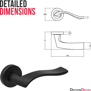 Emblaze Matt Black Passage Door Lever Handles - Latch Kit - Matt Black by DecorAndDecor