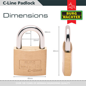 C Line Brass Padlock - Brass / 40mm by Burg-Wachter
