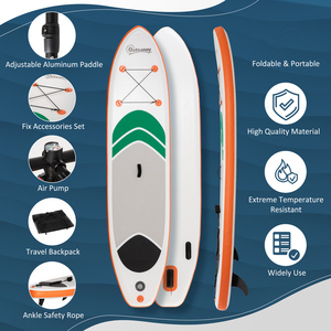 Outsunny 10ft Inflatable Paddle Stand Up Board - White by Outsunny