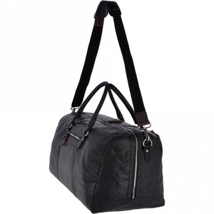 Large Leather Vintage Holdall - F-87 - Black/mud by Ashwood Leather