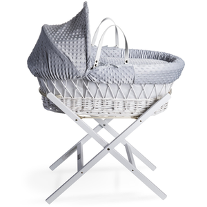 Wooden Folding Moses Basket Stand - White by Clair de Lune