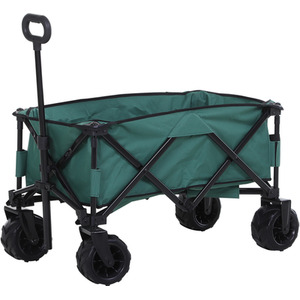 Outsunny Outdoor Pull Cart Folding Cargo Wagon - Green by Outsunny