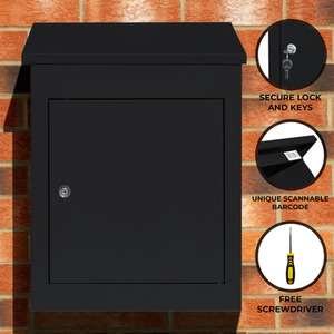 Black Anti-Theft Parcel Post Box - Black by Monster Shop