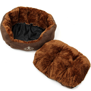 Deluxe Faux Fur Dog Bed in Chocolate Brown - Brown / M by Actiaspet