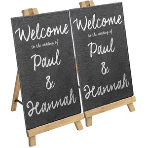 Wooden Table Easel and Slate Board Set - Multi / 6 by Argon Tableware