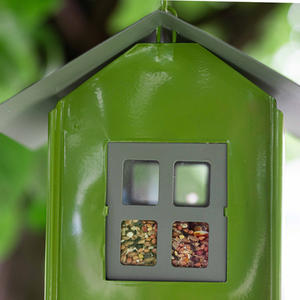 Beach Hut Bird Seed Feeder - Green by Garden Mile