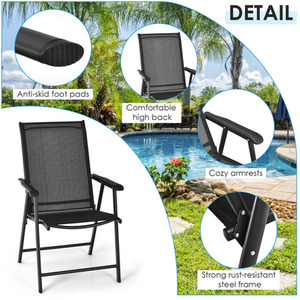 Set of 4 Folding Garden Chairs by Costway