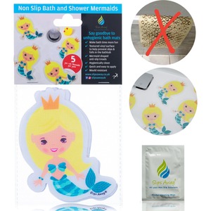 Anti Slip Kids Bath Stickers - Mermaid ( 5x Pack ) - Turquoise by Slips Away
