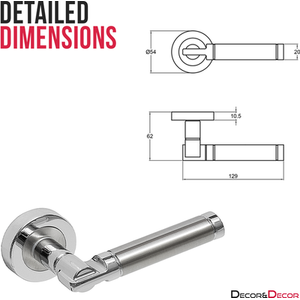Enigma Satin - Polished Nickel Privacy Door Lever Handles - Sash Lock Kit - Nickel by DecorAndDecor