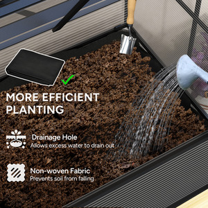 Outsunny Raised Garden Bed with Cold Frame Greenhouse Polycarbonate Panel by Outsunny