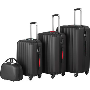 tectake Suitcase Set 4-Piece Pucci - Black by tectake
