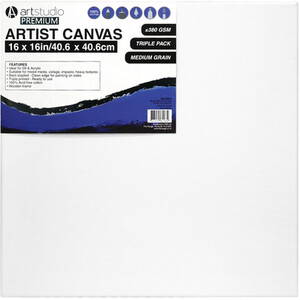 Pack of Three Art Studio Premium Artists Canvases by Art Studio