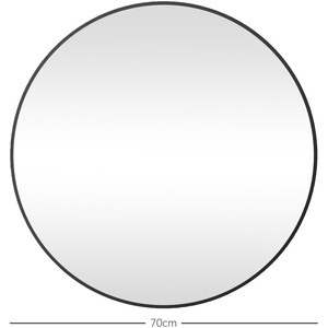 HOMCOM Round Bathroom Wall Mirror for Home Bedroom Washroom - Black by HOMCOM