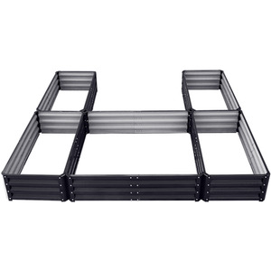 U-shaped Metal Garden Flower Bed with 5 Compartments by Livingandhome