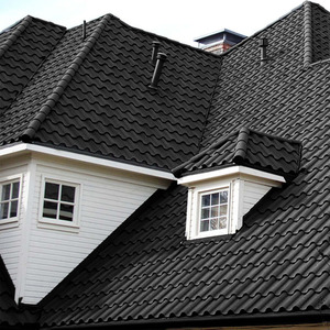 Set of 5 Asphalt Shingle Coated Metal Roofing - Black by Livingandhome