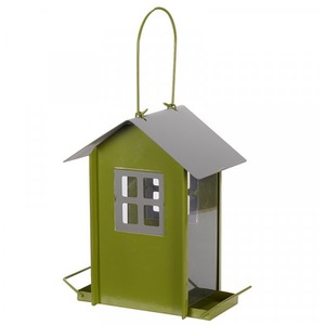 Beach Hut Bird Seed Feeder - Green by Garden Mile