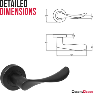 Nimbus Matt Black Privacy Door Lever Handles - Sash Lock Kit - Matt Black by DecorAndDecor