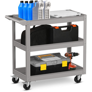 3-Layer Service Utility Cart - Grey by Costway