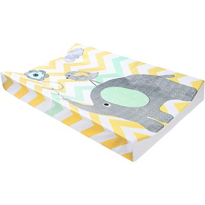 Anti-Roll Wedge Baby Changing Mat - Elephant Chevron / Elephant Chevron With Green by Babycurls