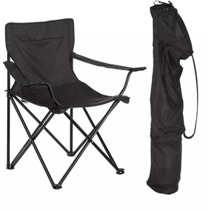 Folding Camping Chair Outdoor Portable Seat - Black