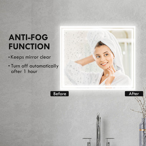 kleankin LED Bathroom Mirror with Lights Dimmable Touch Switch - Clear / 50cm by kleankin