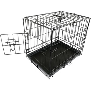 Pet Cage Folding Lockable Dog Black - Black / 18 Inch (1 Door) by FoxHunter