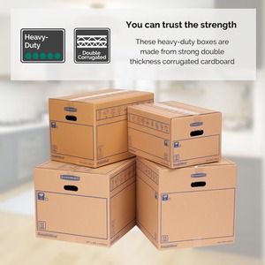 BANKERS BOX Cardboard Moving Boxes 100L Heavy Duty Double Wall Boxes - Light Brown / 8 by BANKERS BOX