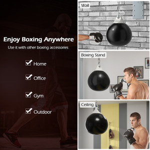 18 Inch Water Punching Bag - Black by Costway