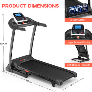 Folding Treadmill 3.0HP with Auto Incline 18 Programs - Black by Rattrix