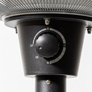 2.1kW IP44 Free Standing Halogen Patio Heater - Black by Primrose