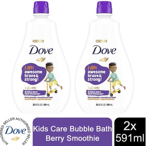 Dove Kids Care Bubble Bath Berry Smoothie Hypoallergenic Foaming Wash, 2x591ml - 2x591ml by Dove