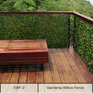 Expanding Wooden Trellis Privacy Screen - Green / Gardenia