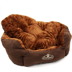 Deluxe Faux Fur Dog Bed in Chocolate Brown - Brown / L by Actiaspet