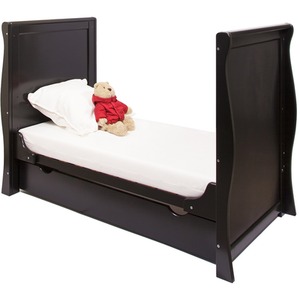 Willow Black Sleigh Mini Cot Bed with Drawer - Black by Viculii