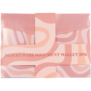 Pack of 2 Desert Haze Document Wallets - Pink or Blue