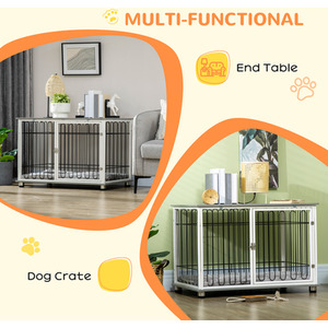 PawHut Dog Crate Furniture Side End Table with soft Washable Cushion by PawHut