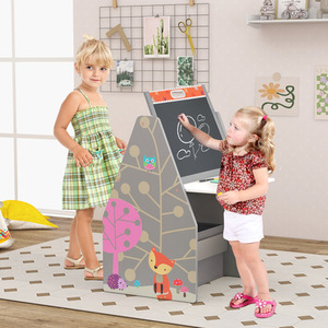 Double-Sided Kids Art Easel Toddler Table Chair Set by Costway