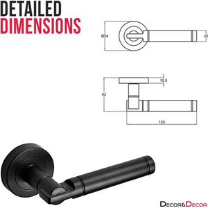 Enigma Matt Black Bathroom Door Lever Handles - Bathroom Kit - Matt Black by DecorAndDecor